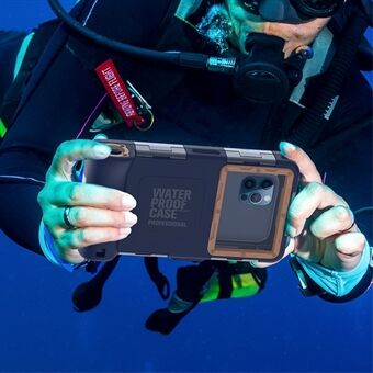 SHELLBOX 15M Undervattens helkroppstelefonskal Vattentätt dykfodral II med anti-förlorat rep för iPhone 14-serien / 13-serien / 12-serien