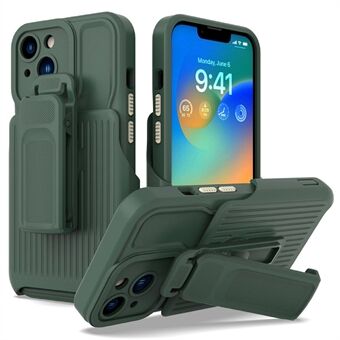 Explorer-serien för iPhone 13 Back Clip Kickstand Design PC + TPU-telefon Skyddsfodral Fallsäkert skal