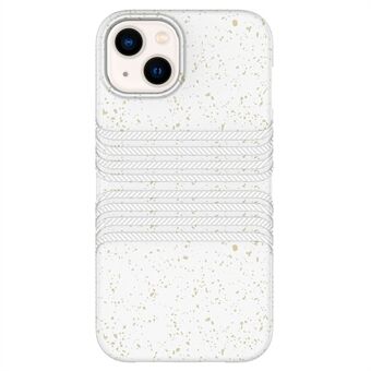 För iPhone 13 6,1 tum Fallsäkert mobiltelefonfodral Wheat Straw+TPU Skyddande baksida Helt biologiskt nedbrytbart Zero Waste Phone Shell