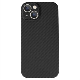 För iPhone 13 6,1 tum Lätt mobiltelefon skyddsfodral, exakt utskärning Anti-kollision kolfiber textur Aramid Fiber bakfodral - matt svart