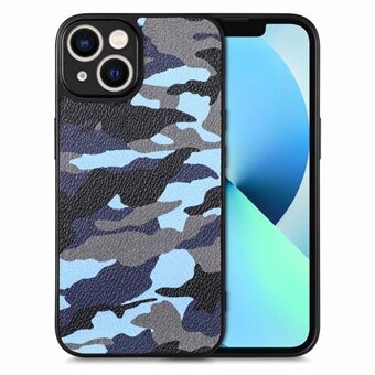 Mobiltelefonfodral med kamouflagemönster för iPhone 13, PU-läderbeläggning PC+TPU skyddsfodral