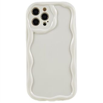 För iPhone 13 6,1 tum Wave Design Mjuk TPU mobilfodral Anti-dropp skyddsfodral - Vit