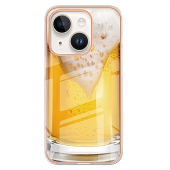 YB IMD Series-19 Style D för iPhone 13 6,1 tum 2,0 mm TPU skyddande skal Elektropläterat IMD-mönster telefonfodral