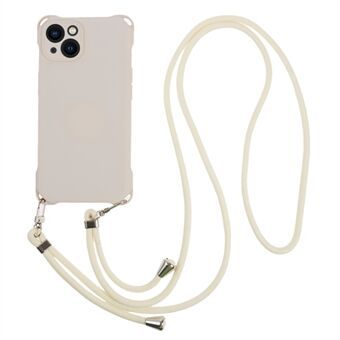 Telefonfodral för iPhone 13 6,1 tum Fyrhörn Förtjockat Anti-drop TPU telefonfodral med hängande rep