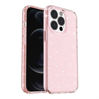 Kristallklar Bling Glittrande Glitter Shiny Mjuk TPU + Hård PC Slim Fit Bakskal till iPhone 13 Pro - Pink