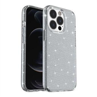 Kristallklar Bling Glittrande Glitter Shiny Mjuk TPU + Hård PC Slim Fit Bakskal till iPhone 13 Pro - Transparent Black