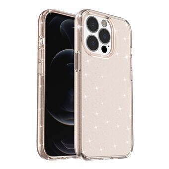 Kristallklar Bling Glittrande Glitter Shiny Mjuk TPU + Hård PC Slim Fit Bakskal till iPhone 13 Pro - Gold
