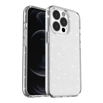 Kristallklar Bling Glittrande Glitter Shiny Mjuk TPU + Hård PC Slim Fit Bakskal till iPhone 13 Pro - Silver