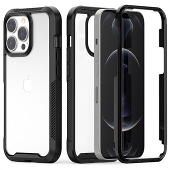 Förtjockad Anti-halk ram TPU Bumper + PC-skal Telefon Skyddsfodral Skal för iPhone 13 Pro - Black