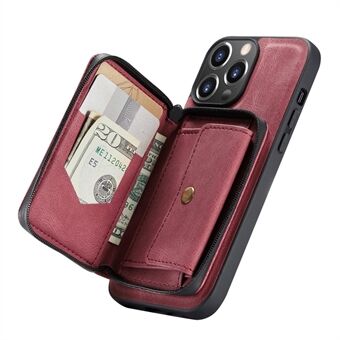 JEEHOOD Välskyddat anti-fall magnetiskt löstagbart 2-i-1 hybridfodral med dragkedja för plånbok Kickstand för iPhone 13 Pro 