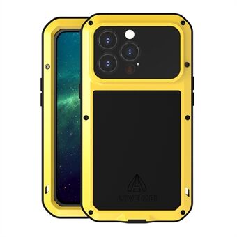 Love MEI Multi-Protection Stötsäker Dropproof Dammtät [metall + silikon + härdat glas] Telefonskyddsfodral för iPhone 13 Pro 