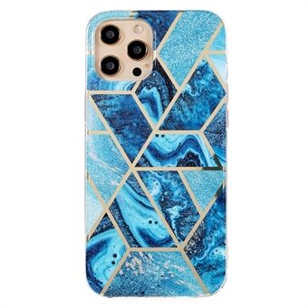 For iPhone 13 Pro  Shockproof TPU Phone Case IMD Slim Phone Protector Splicing Geometric Marble Pattern Cover