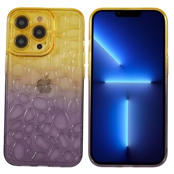 For iPhone 13 Pro  3D Pebbles Effect Gradient Color Protective Cover Flexible TPU Phone Case