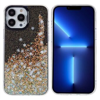 DFANS For iPhone 13 Pro  Snowflake Glittery Powder Protective Cover Hard PC + Soft TPU Phone Case