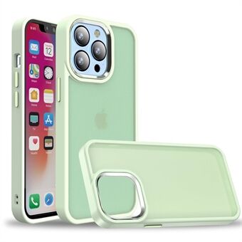 For Apple iPhone 13 Pro  Skin-touch Feeling Metal Buttons+Lens Frame Shell Matte Anti-fingerprint Soft TPU Hard PC Phone Case