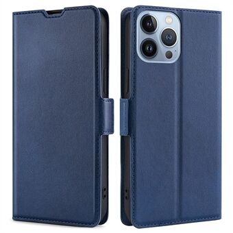 For iPhone 13 Pro  Shockproof Case Side Magnetic Clasp Folio Flip Cover PU Leather Phone Stand Shell with Card Holder