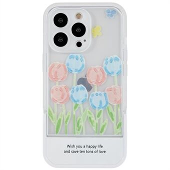 Tulpaner Blommönster Utskrift Mjukt TPU-fodral för iPhone 13 Pro  Kameraskydd Skyddsfodral med stöd
