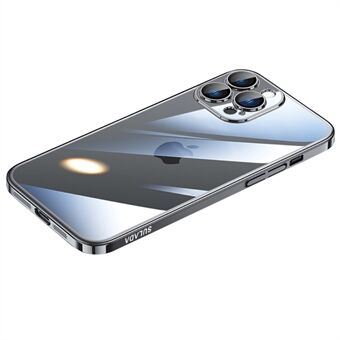 SULADA JINGJIA-serien för iPhone 13 Pro s galvanisering Ultratunnt PC-telefonfodral med linsskydd i härdat glas