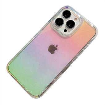 För iPhone 13 Pro galvanisering Glitter Gradient Skyddstelefonfodral PC+TPU Mobiltelefon bakskal
