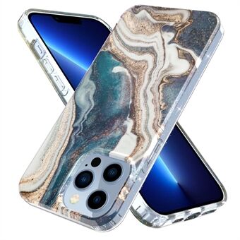 För iPhone 13 Pro  GW18 IMD Marble Pattern Drop Resistant PC+TPU-fodral Skyddande telefonskal