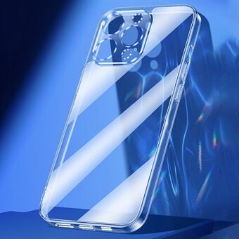 YOOBAO För iPhone 13 Pro s telefonfodral, genomskinlig baksida i härdat glas + Silikonram Telefonskydd Dropsäkert mobiltelefonskydd