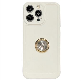 För iPhone 13 Pro 6,1 tum Ryggskydd Telefonfodral med Finger Ring Kickstand Enfärgat TPU-skal