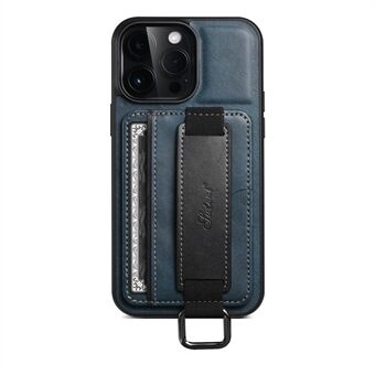 SUTENI H13 för iPhone 13 Pro 6,1 tum Drop Resistant Card Slot Band Loop Hållare Kickstand PU Läderbelagd TPU Skyddstelefonskydd