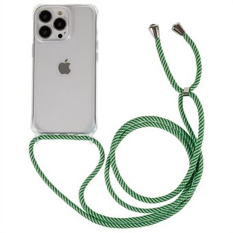 Genomskinligt bakfodral för iPhone 13 Pro 6,1 tum, TPU+Akryl Anti-fall telefonfodral med snodd