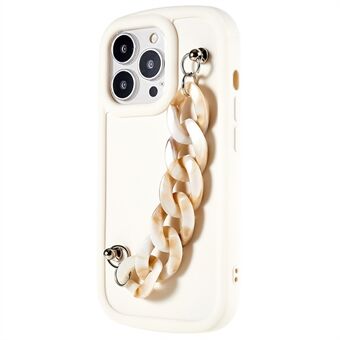TPU-telefonfodral för iPhone 13 Pro 6,1 tum, mjukt, matt anti-fingeravtryck bakstycke med kedjearmband