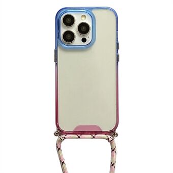 För iPhone 13 Pro 6,1 tum Cute Gradient Slim Phone Case Mjuk TPU Anti- Scratch Klart skydd med snodd