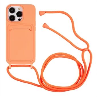 Skyddsfodral för iPhone 13 Pro 6,1 tum Anti-Fall Flytande Silikon telefonskydd med kortplats, rem