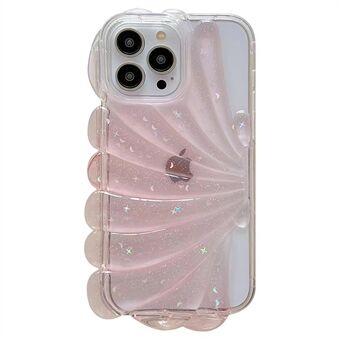 För iPhone 13 Pro 6,1 tum Sea Shell Style telefonfodral Soft TPU Glitter Epoxi Star Skyddsfodral
