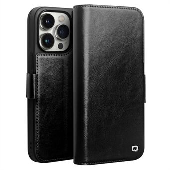 QIALINO för iPhone 13 Pro 6,1 tums plånbokstelefonfodral Äkta Stand Magnetisk skal