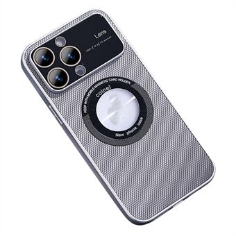 För iPhone 13 Pro 6,1 tum PC+Nylon bakskal LOGO View Cutout Anti-dropp telefonfodral
