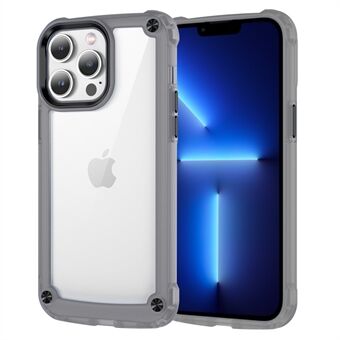 För iPhone 13 Pro 6,1 tum Skin-touch PC+TPU telefonfodral Alloy linsram Klart skydd