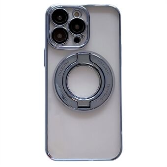 För iPhone 13 Pro Kompatibel med MagSafe Clear PC-telefonfodral Galvaniserad stativskydd med linsfilm