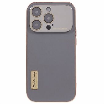 För iPhone 13 Pro Waxy telefonfodral äkta koläder+TPU+PC galvaniseringsfodral