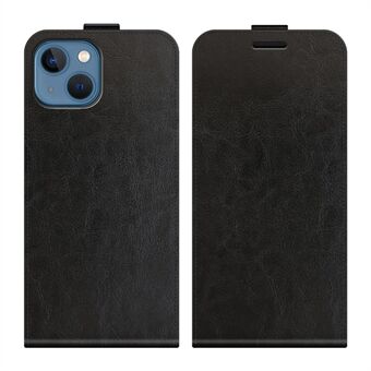 Crazy Horse Texture Vertical Flip PU-läderfodral med kortplats för iPhone 13 mini - Black