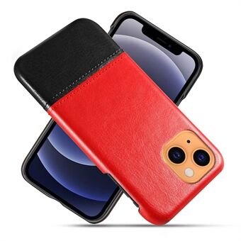 KSQ Dual-color Splicing PU-läderbelagd PC-skyddande telefonskal för iPhone 13 mini 