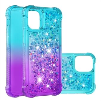 Gradient Quicksand Series Glitter Flytande Liquid Bling Sparkle Soft TPU Stötsäkert skyddsfodral för iPhone 13 mini 