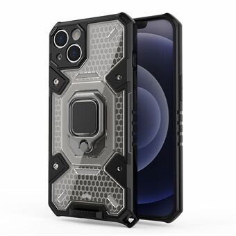 Fullt skyddande anti-fall PC + TPU Hybrid Fodral Magnetisk Ring Kickstand Cover för iPhone 13 mini 