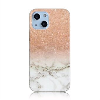 Slät marmor texturmönster IMD Design Stötsäkert TPU-fodral för iPhone 13 mini 