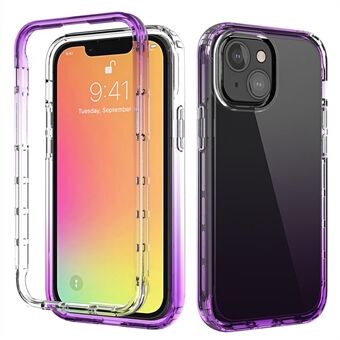 Fallbeständig Transparent Gradient Color Clear TPU + PC-bakskal för iPhone 13 mini - Purple