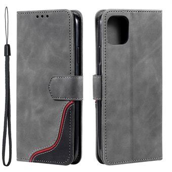 002 Series Color Blocking Elegant design läderskal med plånbok för iPhone 13 mini 