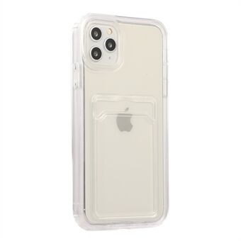 Anti-Drop Stöttålig Klar Mjuk TPU + PC-kameraskydd Telefonfodral med korthållare för iPhone 13 mini 