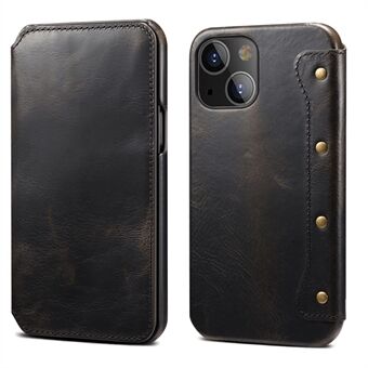 Telefonfodral i äkta läder Skyddsfodral med plånbok för iPhone 13 mini 