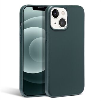 Enfärgad Snygg för Magsafe äkta läder + PC-telefon bakskal Magnetisk absorptionsskal för iPhone 13 mini 