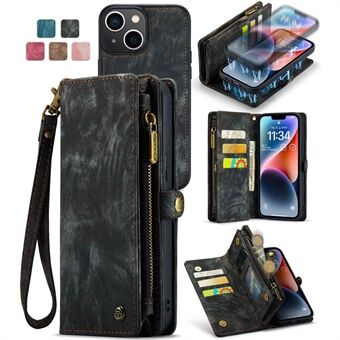 CASEME 008-serien för iPhone 13 mini 5,4 tum Löstagbart 2-i-1 plånboksfodral Anti-Collision PU-läder + TPU- Stand Skalskydd