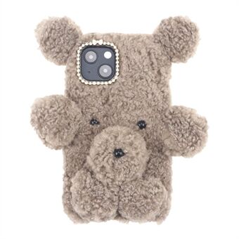3D Fluffy Bear Doll Mjukt TPU-skal Mobilfodral Skal för iPhone 13 mini 