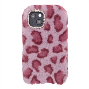 Fluffy Leopard Soft TPU Phone Back Case Shell för iPhone 13 mini 